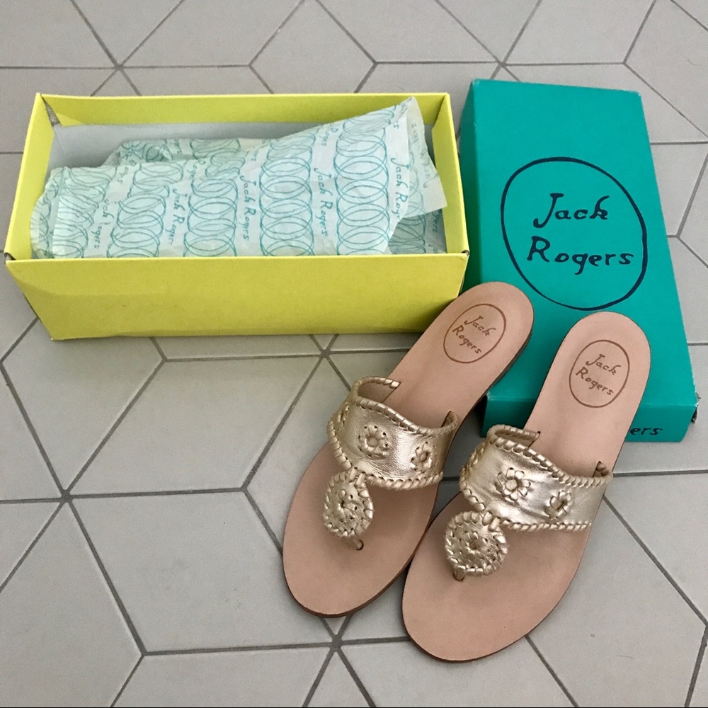 JACK ROGERS Platinum Capri Sandal / Size 8